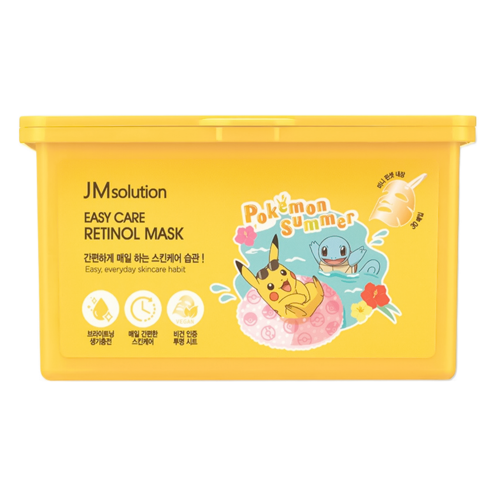 Набор обновляющих масок с ретинолом JMsolution Easy Care Retinol Mask Pokemon Summer